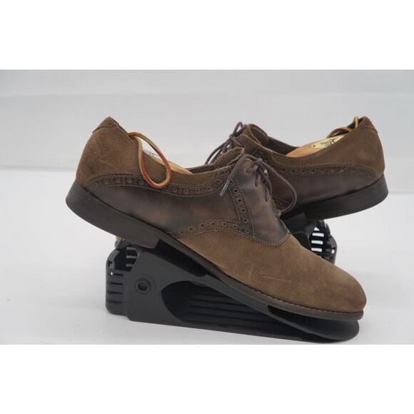 JOHN VARVATOS Men\'s Buck Saddle Oxford Shoes Size 10.5M Suede Leather Tan Brown main image 6